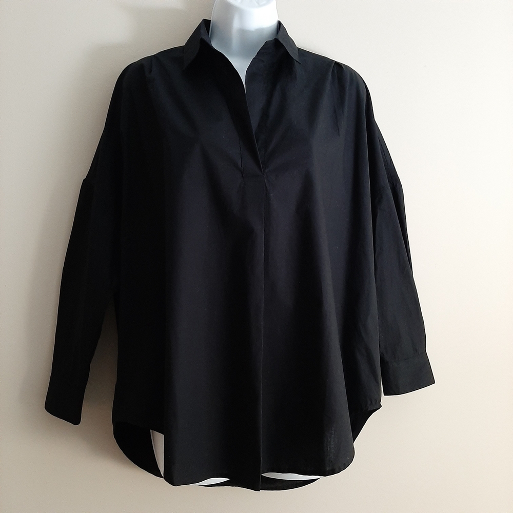 New French Connection 100% Cotton Black Women's Top Size XS